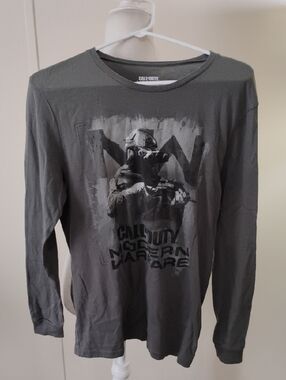 Mens Call of Duty Men's Long-Sleeve Graphic Tee - Charcoal Gray